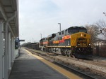 Iowa 504 leads a GP38-2 on a very late CBBI through Midlothian depot... just a quick grab shot while making some of the BI yard checks... 11-13-08