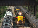 Iowa 720 has finally reached Rockdale and ducks under the old Joliet Junction bridge.