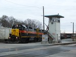 Iowa 703 and 721 work BISW as they return from IHB's Riverdale Yd passing through BI Junction. 04-01-07