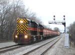 Iowa 713 and 704 double team 2BISW headed to the EJ&E with coils and METX rock cars. The METX cars get loaded at a Material Services quarry off of EJ&E's Romeo Branch. 04-01-07