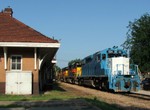 On the way back from the UP 844 steam chase, we stopped in Iowa City just in time to catch ICCR taking off out of town with the wonderful SD38-2 154 leading an all painted SD38-2 consist... needless to say we did not give chase. 06-26-07