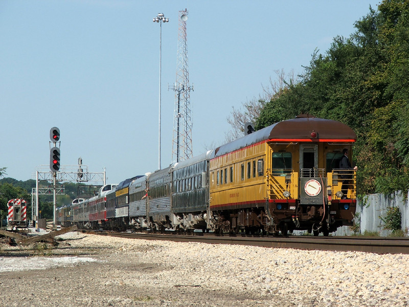 Pulling through Metra's coach yard in Joliet, IL. The special will soon hit UD Tower.