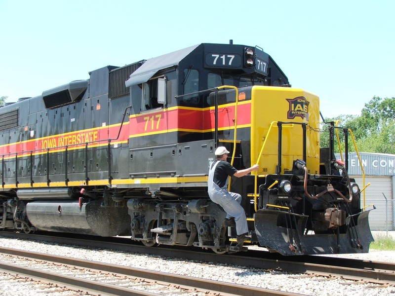 Bill dismounts his horse after being ordered to hold at C.P. 66th Ct for the westbound Metra. Turns out he wanted to have a picture of his last run too.