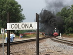 Myself and about 50 other people watch as the three steamers navigate the S curve at Colona, IL.