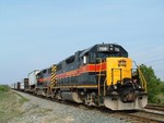 Iowa 708 and 713 cool their heals and wait for a Rock Island crew at Houbolt Rd. west of Rockdale 05-08-05