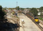 A nice matched set of 7 GP38-2's take head room out of Burr Oak while assembling their outbound train. 10-16-05