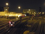 The Iowa Unlimited backs through Amtrak's 14th St coach yard and heads for CUS with its special passengars.