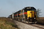 717 cranks it up east of Marengo heading for Iowa City.