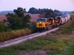 GEVO's on the ICCR approaching the Linn Benton Road bridge. 21-Sept-2008.