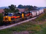 GEVO's on the ICCR approaching the Linn Benton Road bridge. 21-Sept-2008.