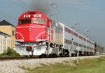 The Hawkeye Express heads west with another load of fans.  Coralville, IA on 02-Sept-2006.