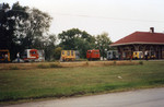 Motorcars lined up at Wilton during the lunch stop on the return to Iowa City