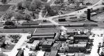 Closeup of the passenger train, also showing the stockyards just SW of the depot.