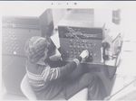 West Liberty operator Rik Anderson lines a signal on the Interlocking Machine in 1972.