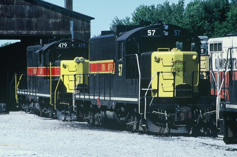 57 and 479 0n the east end of the engine house in Iowa City. 03-Sept-1987.