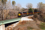 West train on the Highway 6 overpass east of Council Bluffs, Oct. 25, 2005.