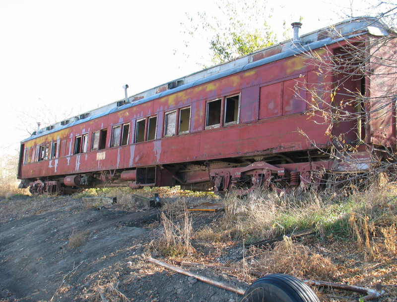 Old Pullman (RI) passenger car on the Pellet spur at Atlantic, Oct. 25, 2005.