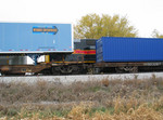 West train passing the turn, Walcott siding, Oct. 31, 2005.