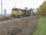 Eastbound RI turn leaving Walcott siding, Oct. 31, 2005.